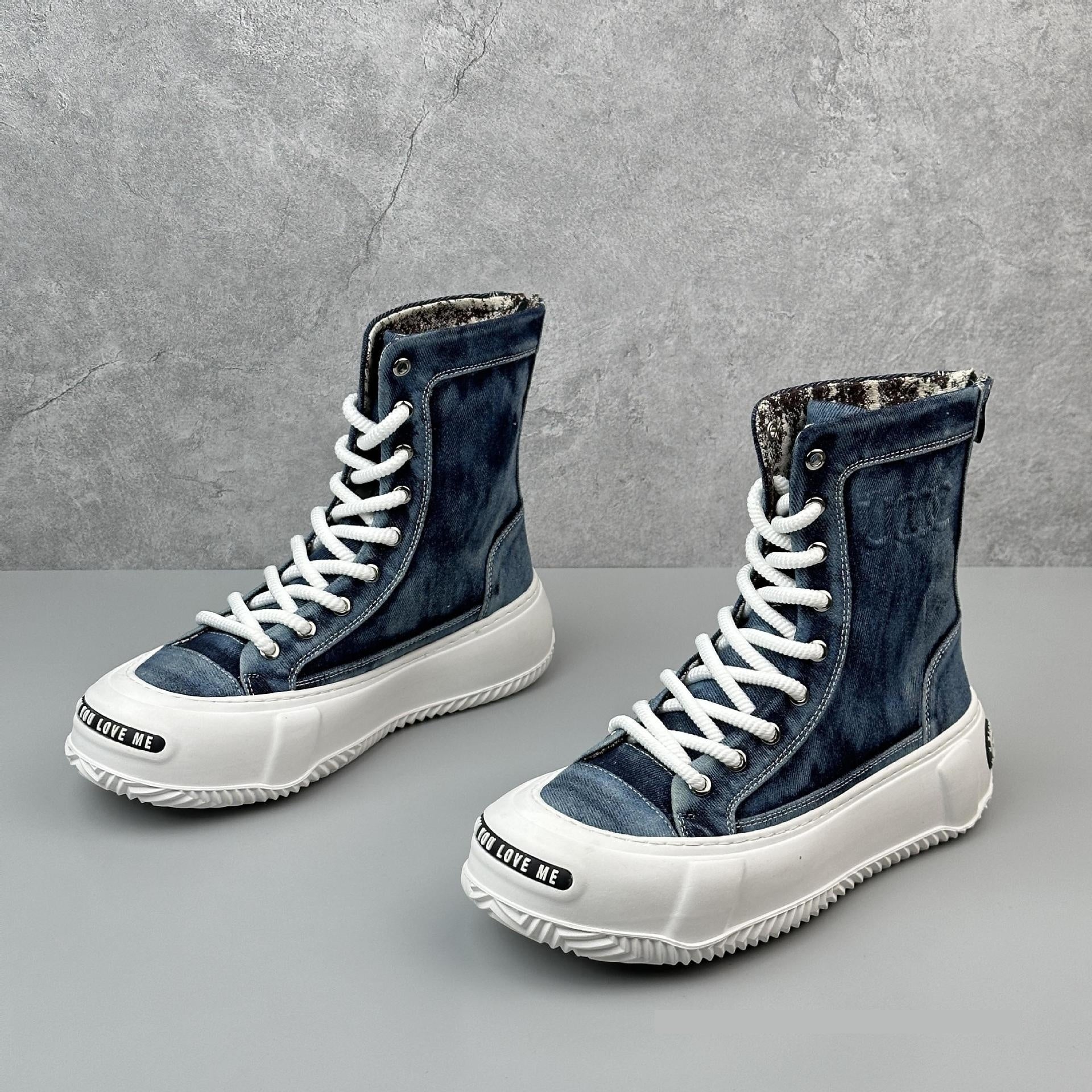 High-top Canvas Boots Fashionable All-match Fashion Boots Men - Bellarte Enchanté High-top Canvas Boots Fashionable All-match Fashion Boots Men